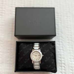 Bulova Silver Timepiece with Box